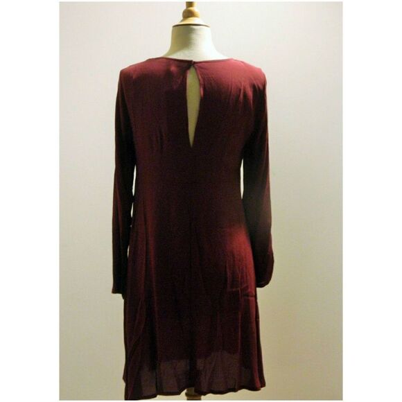 Mango‎ Dress Burgundy Red Swing Mini Dress Size 8 - Picture 3 of 8